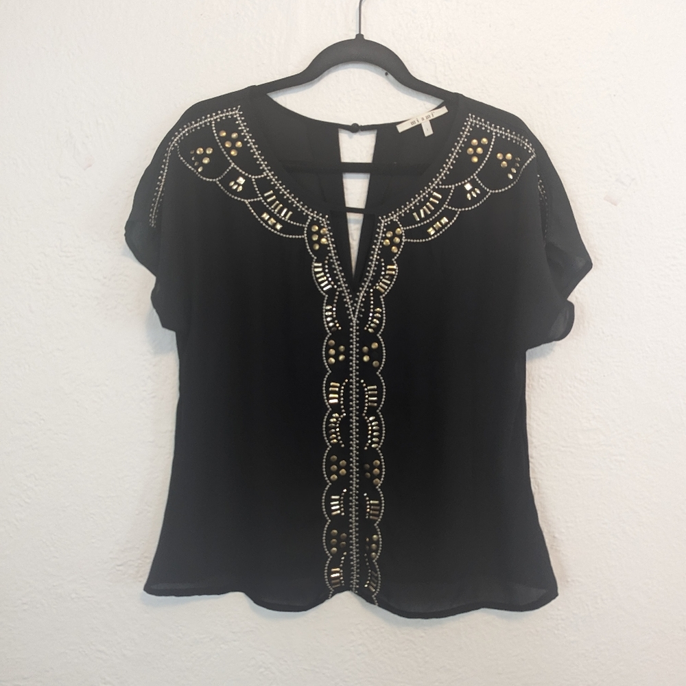 Beaded black blouse
